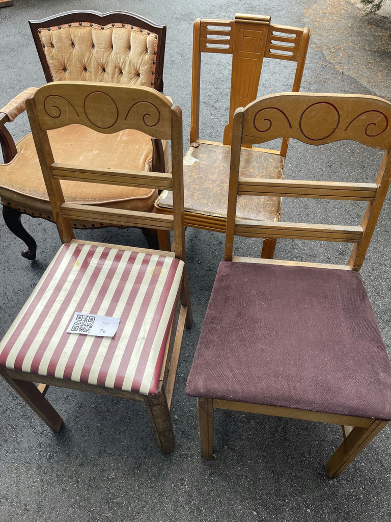 Four Assorted Wooden Dining Chairs - image 1 of 10