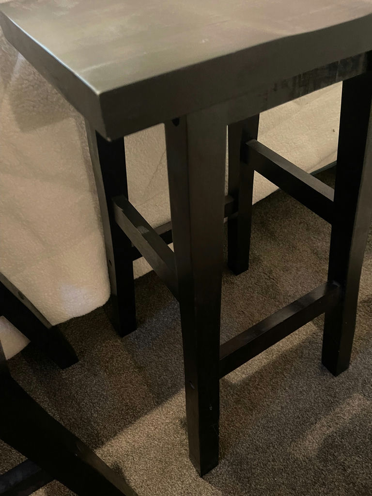 Pair of Black Wooden bar Stools - image 3 of 6