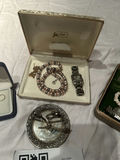 Assorted Jewelry, Watches, Ring Holder, and Sewing Machine Attachment Case - thumbnail 3 of 10