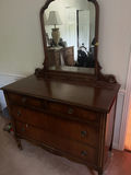 Wooden Dresser with Attached Mirror - thumbnail 1 of 6