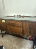 Wooden Sideboard Buffet Cabinet with Glass Top - thumbnail 2 of 6