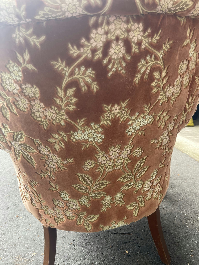 Tufted Floral Upholstered Wingback Armchair - image 3 of 5