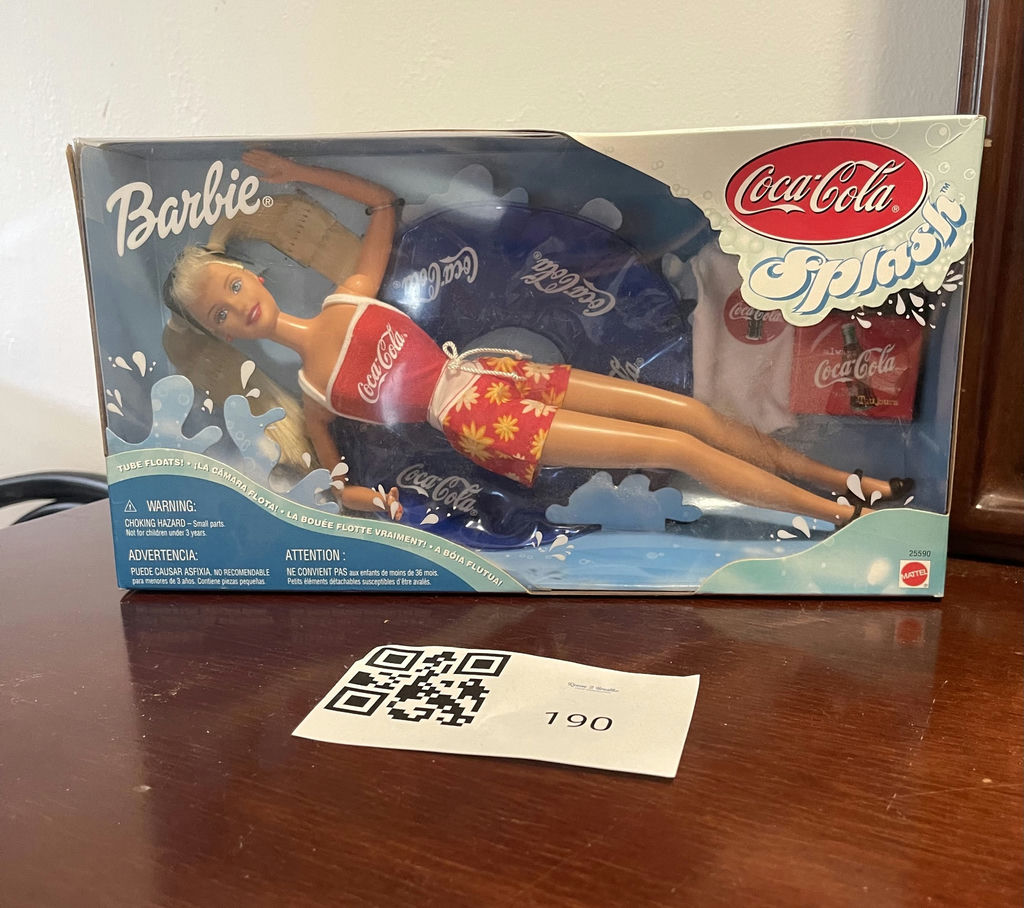 1999 Vintage Barbie Coca-Cola Splash Doll with Inflatable Tube - image 1 of 10