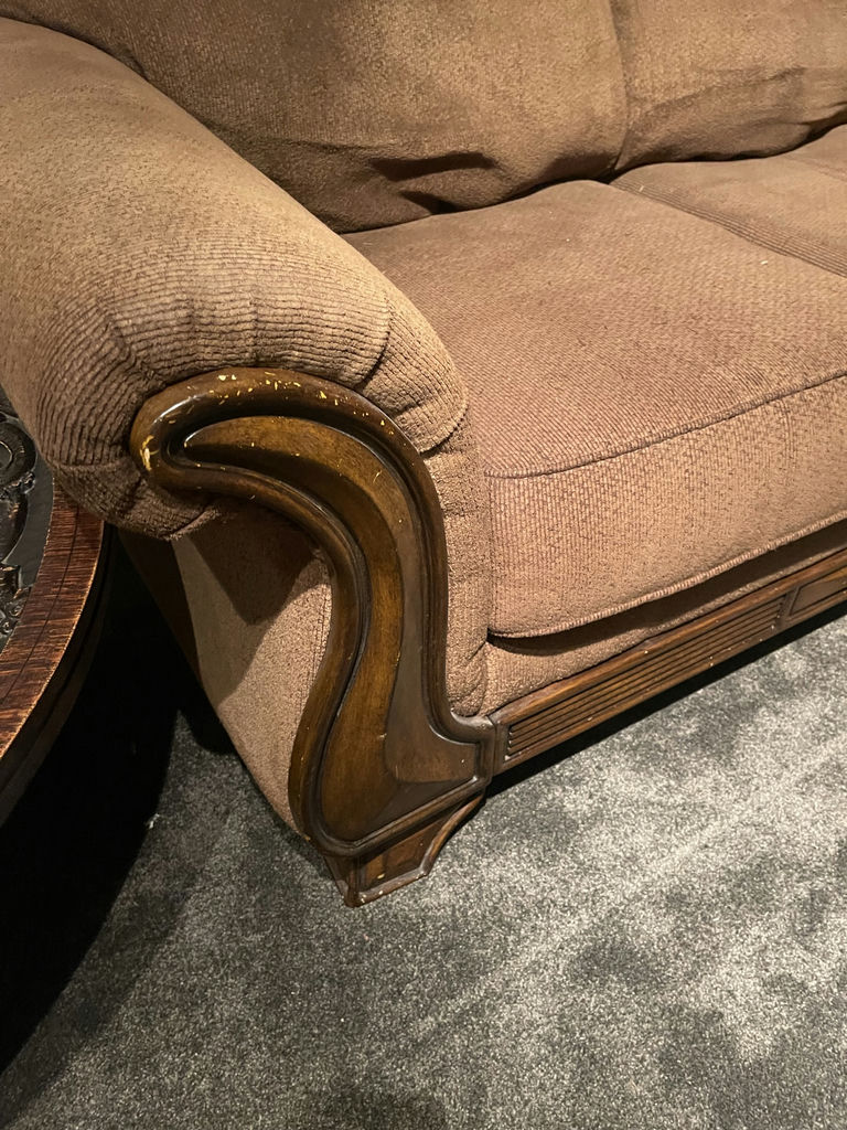 Brown Loveseat and Armchair - image 7 of 9