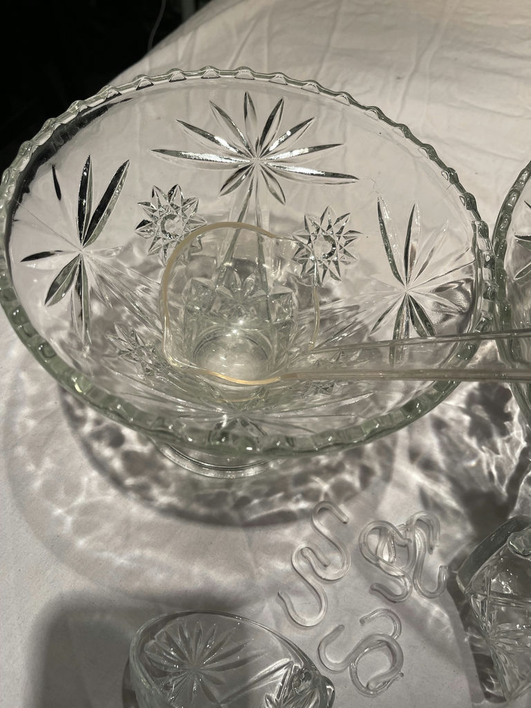 Glass Punch Bowl Set with Cups and Serving Bowls - image 5 of 7