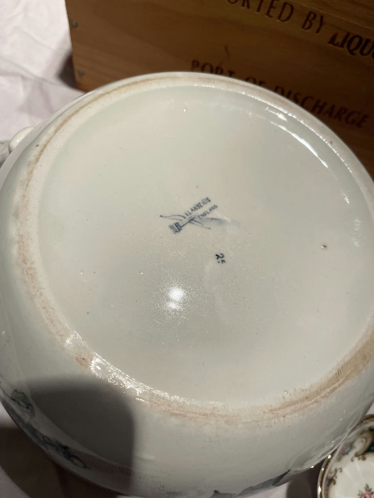 Assorted Vintage Glassware, China Bowls, Tureen, Wooden Crate, and * DeVilbiss Atomizer - image 8 of 16