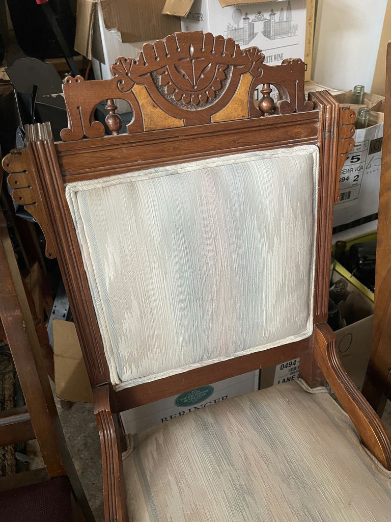 3 Chairs- Wooden Armchair & Single Cream Dining Chair - image 5 of 11