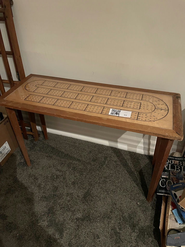 Wooden Cribbage Game Table - image 1 of 5