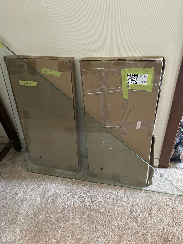 NEW Glass Triangle Table Top with Boxed VILA LINDVED Base/Stand -Black - image 1 of 5
