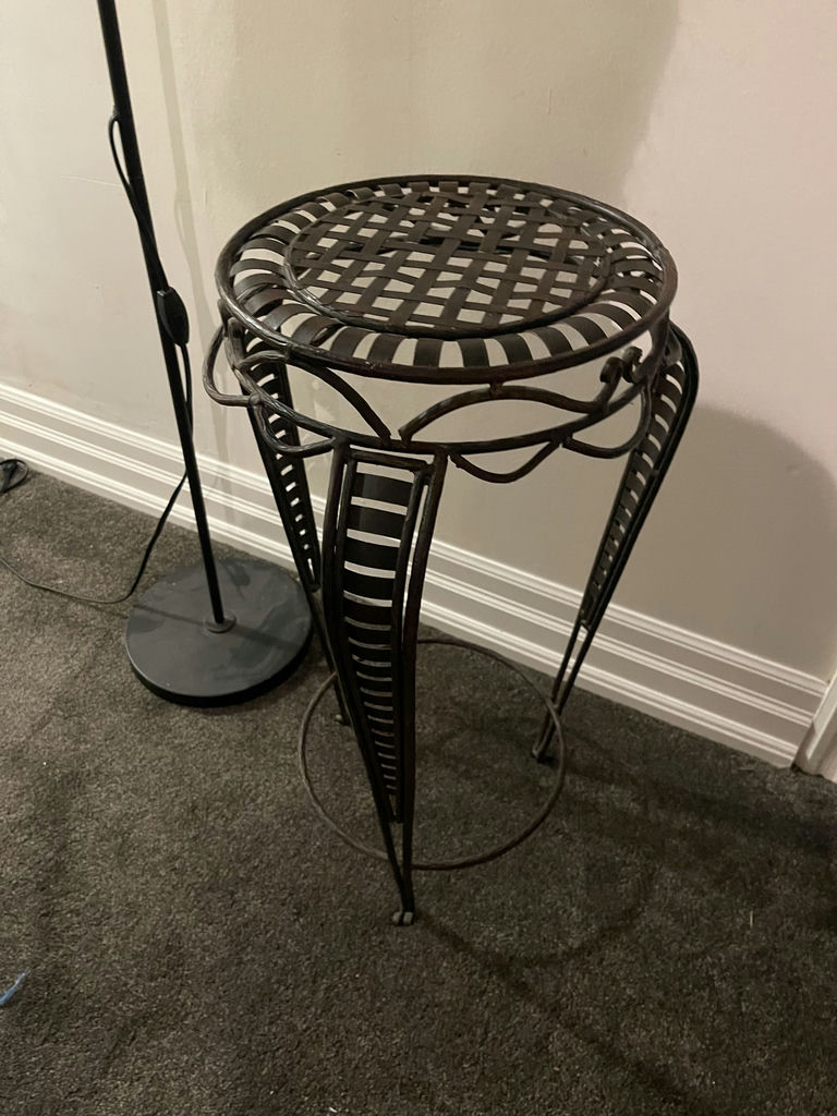 Floor Lamp, Metal Plant Stand, and Decorative Pillow - image 2 of 7