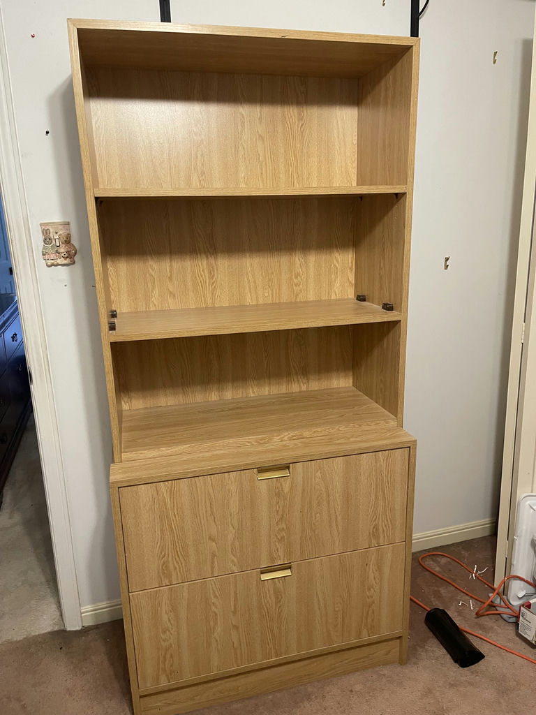 Woodgrain Storage Cabinet and Bookshelf with File Drawers - image 1 of 6