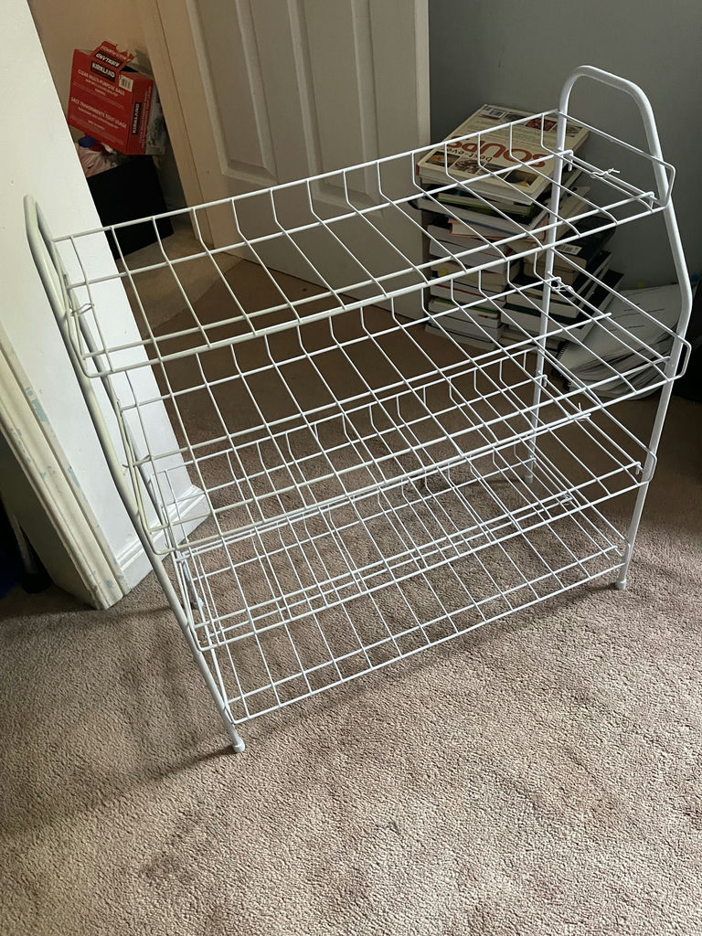 Set Of Two- White Metal Wire Shoe Storage Racks - image 1 of 4