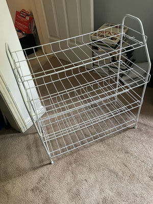 Set Of Two- White Metal Wire Shoe Storage Racks - Image 1 of 4