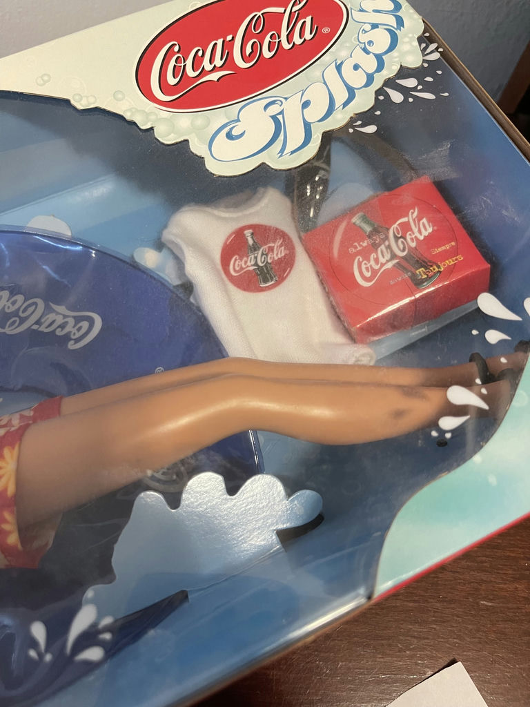 1999 Vintage Barbie Coca-Cola Splash Doll with Inflatable Tube - image 8 of 10