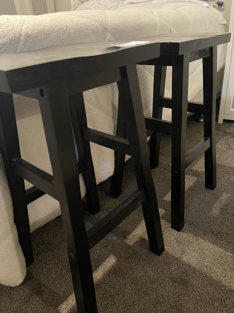Pair of Black Wooden bar Stools - image 4 of 6
