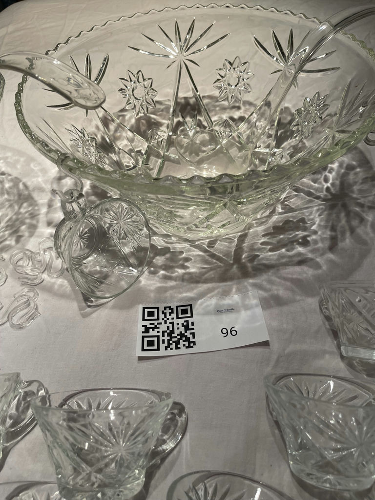 Glass Punch Bowl Set with Cups and Serving Bowls - image 2 of 7