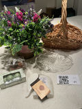 Decor Set- Wicker Basket, Glass Serving Dish, Artificial Floral Arrangement & Decorative Kitchen Items - thumbnail 1 of 9