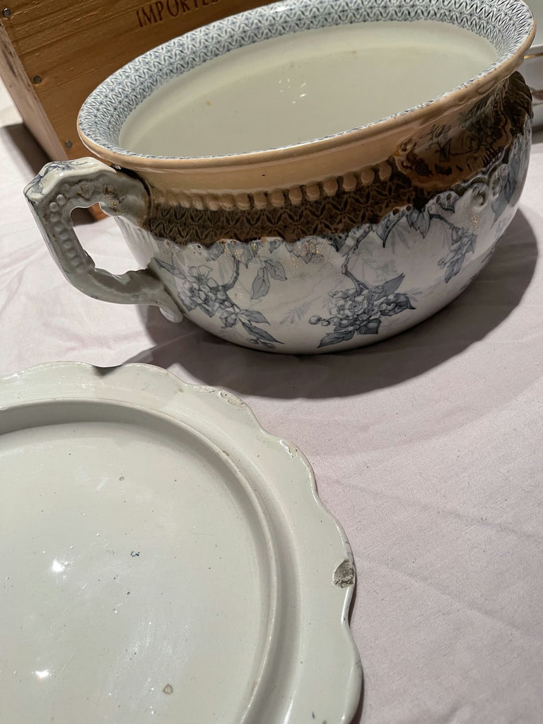Assorted Vintage Glassware, China Bowls, Tureen, Wooden Crate, and * DeVilbiss Atomizer - image 7 of 16