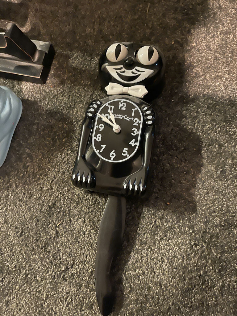 Home Decor Items Including Magazine Holder, Rack, Vase, Ceramic Boots, and Kit-Cat Clock - image 2 of 9