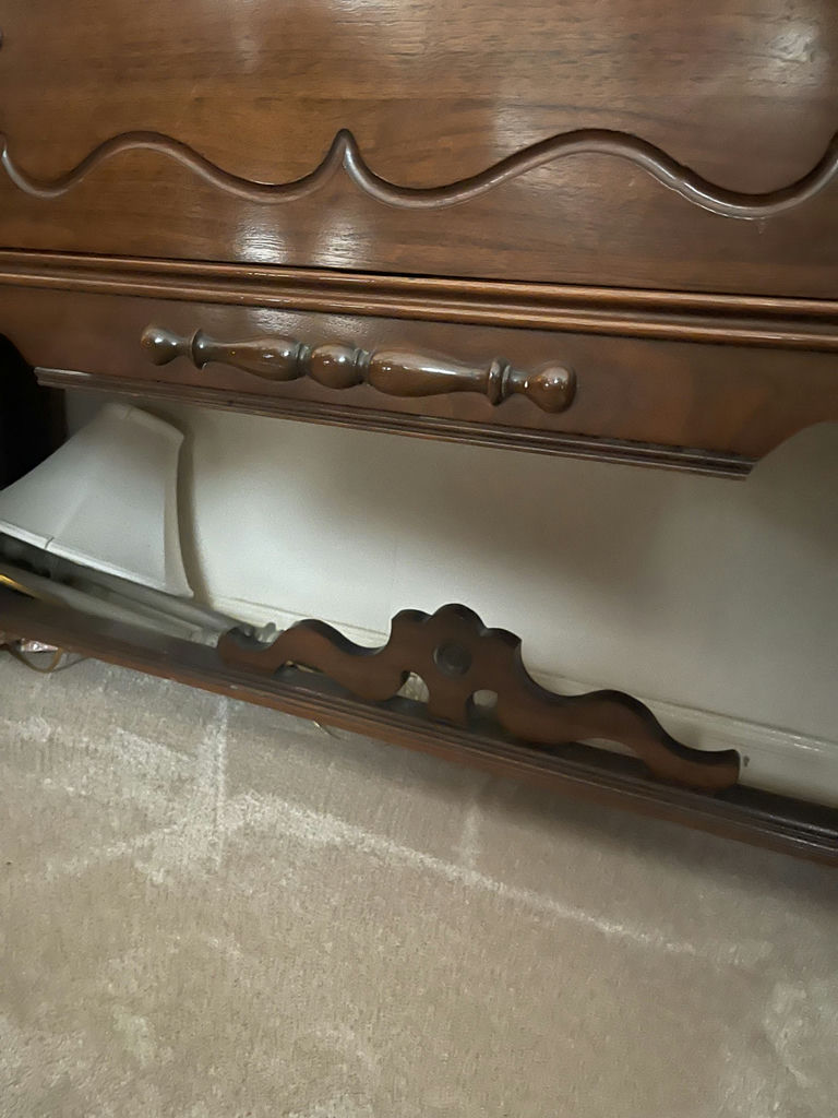 Wooden Sideboard Buffet Cabinet with Glass Top - image 5 of 6