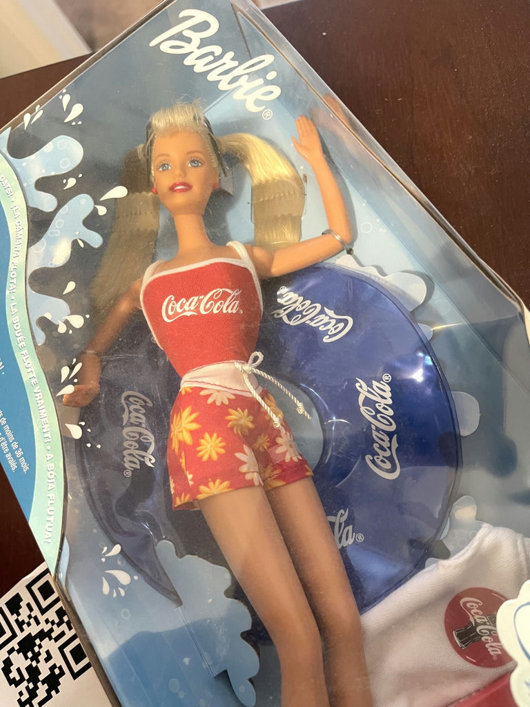 1999 Vintage Barbie Coca-Cola Splash Doll with Inflatable Tube - image 7 of 10