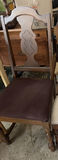 5 Dining Chairs- Wooden Chairs with Burgundy Upholstery and One Curved Wooden Seat Chair - thumbnail 11 of 15