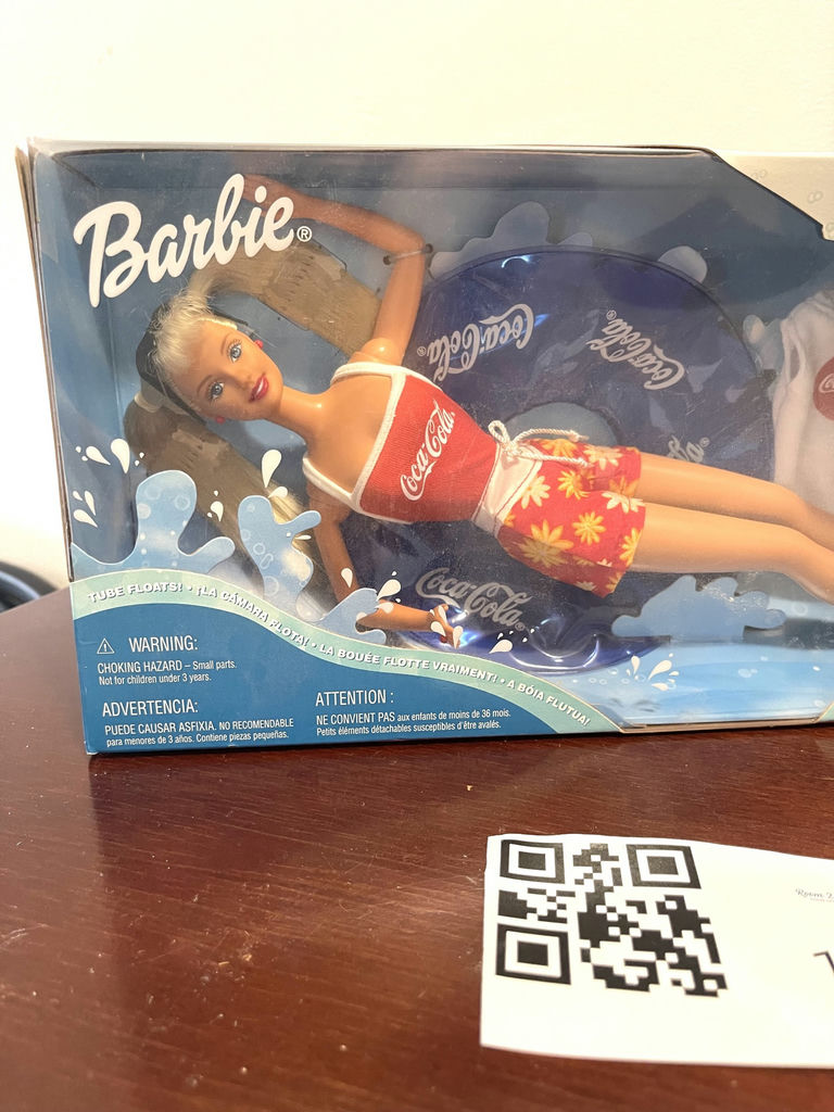 1999 Vintage Barbie Coca-Cola Splash Doll with Inflatable Tube - image 2 of 10