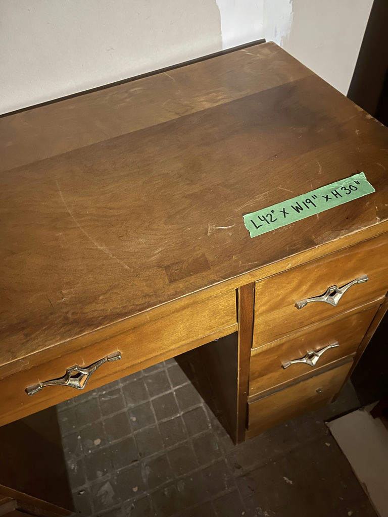 Wooden Desk with Drawers - image 2 of 4