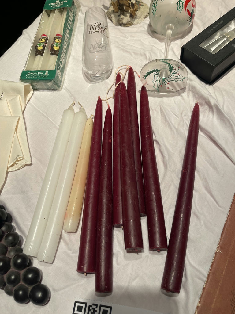 Assorted Decorative Holiday Candles, Painting/Art Instruction Books, Glassware, and Linens - image 3 of 8