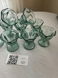Set of Green Glass Dessert Cups - thumbnail 1 of 3