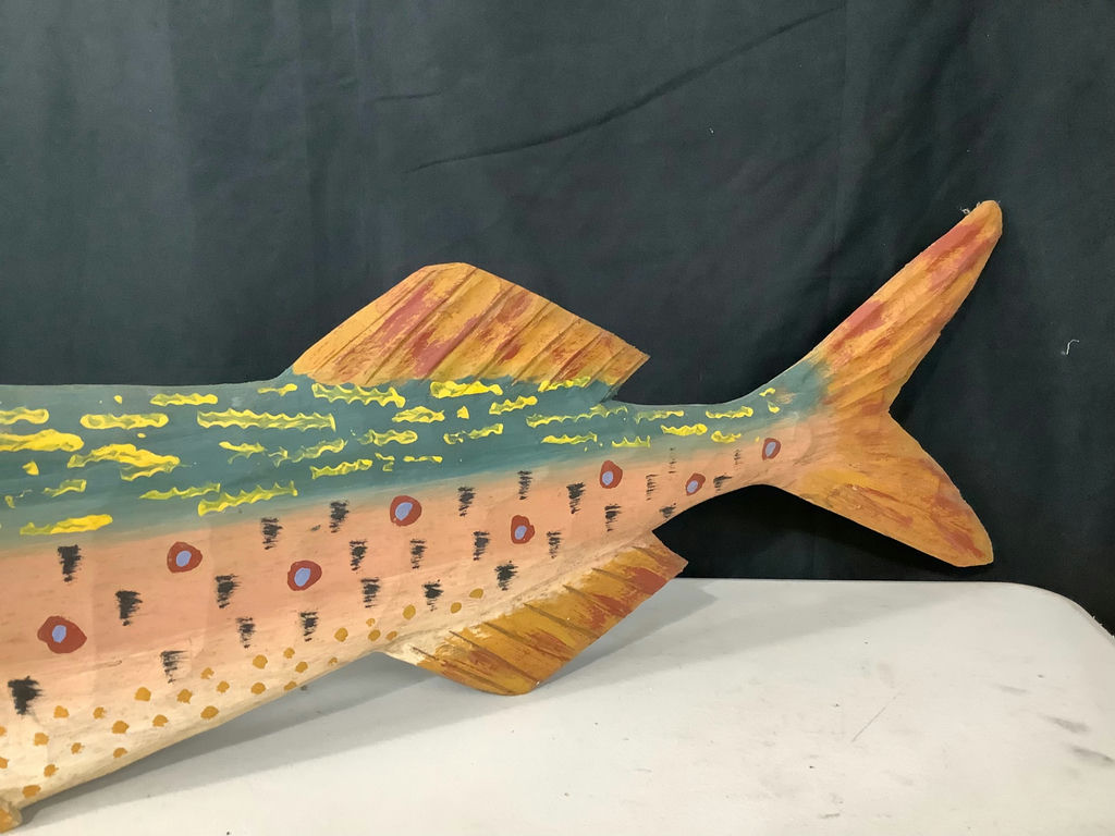Hand Made Folk Art Trout - image 3 of 7