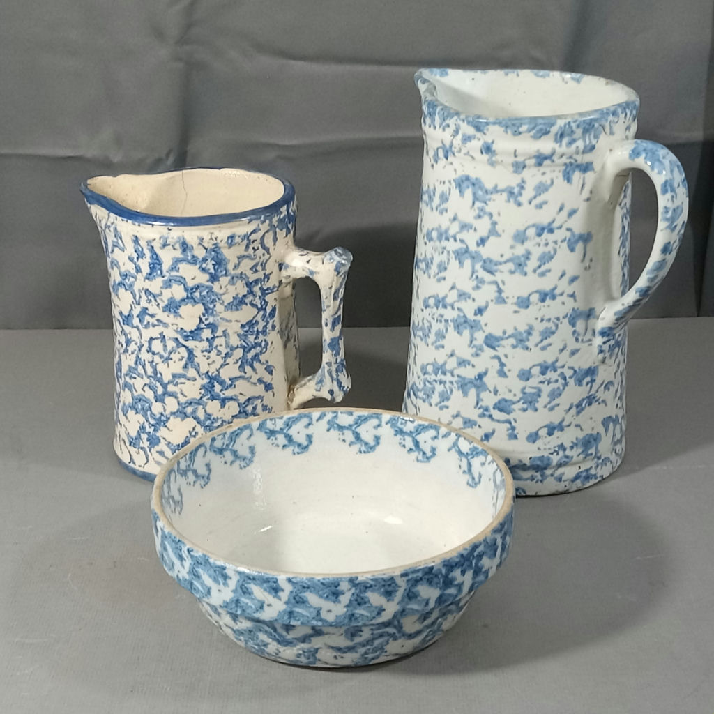 Antique Sponge Decorated Stoneware - image 1 of 16