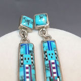 Chester Nez + James Mason Navajo Sterling / Micro Inlay Earrings - thumbnail 3 of 4
