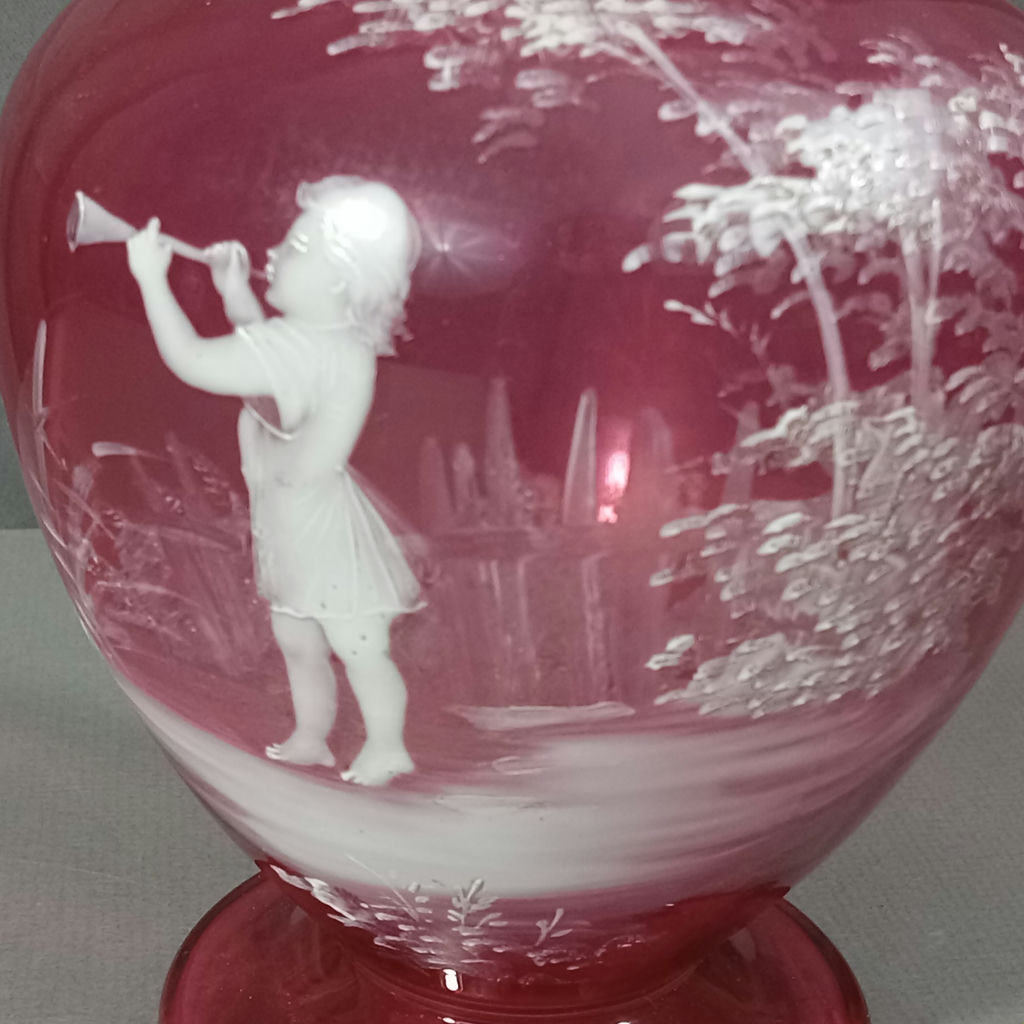 Victorian Mary Gregory Hand Blown Glass Vases - image 14 of 17