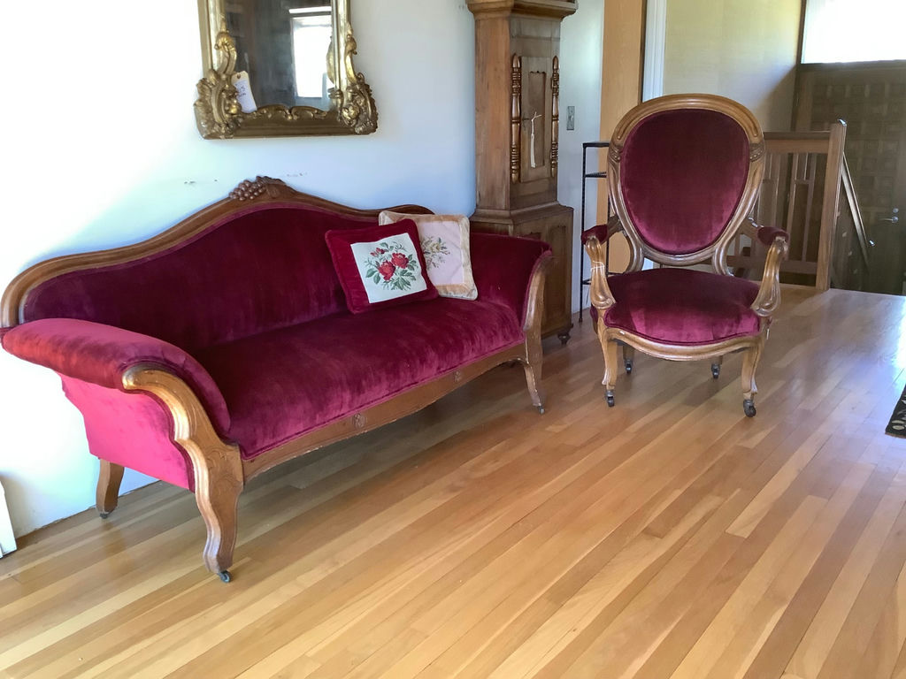 Antique Settee and Chair - image 1 of 11