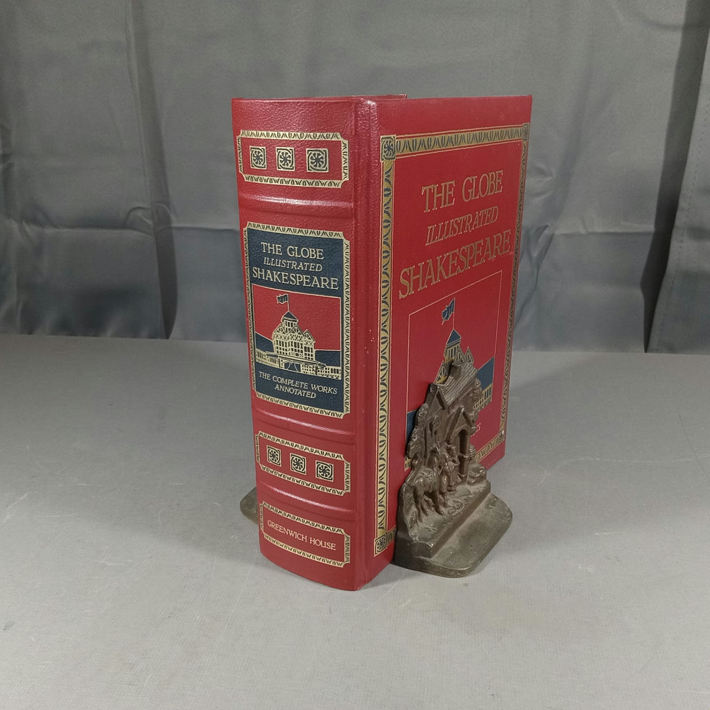 The Globe Illustrated Shakespeare & Brass Bookends - image 1 of 15