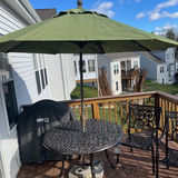 Castelle Aluminum Patio Table, Umbrella, & Wicker Arm Chairs - thumbnail 2 of 4