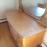 Antique Bird's Eye Maple Vanity w/Mirror & Bench - thumbnail 18 of 35