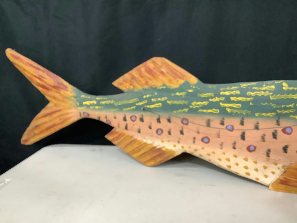 Hand Made Folk Art Trout - image 5 of 7