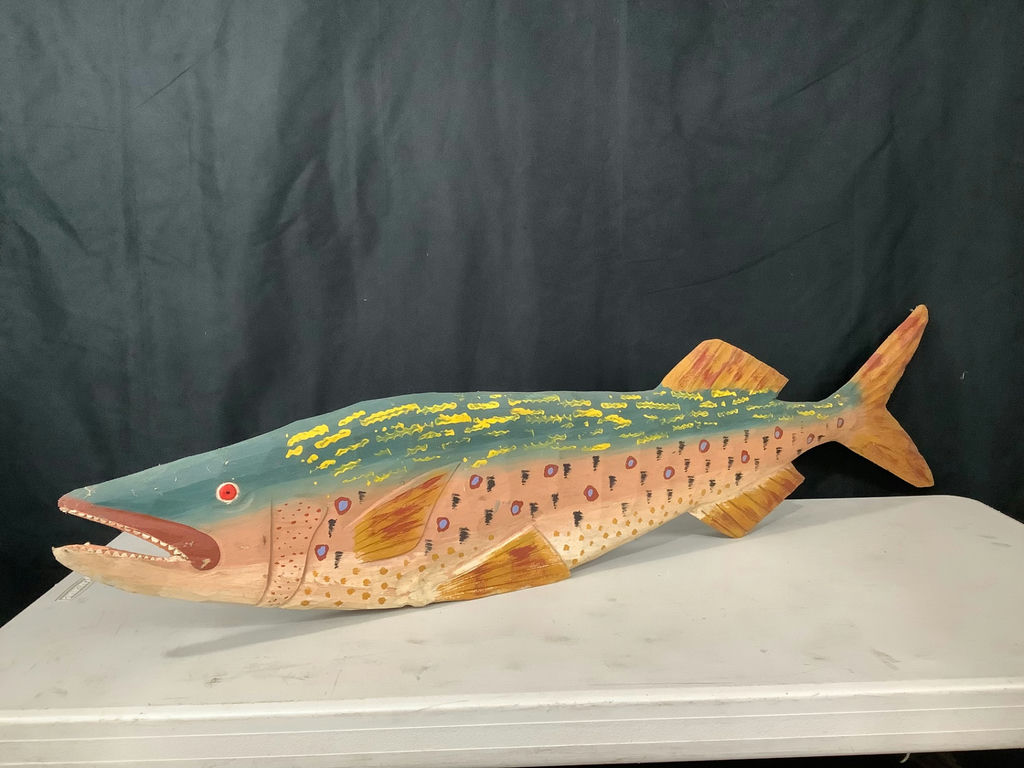 Hand Made Folk Art Trout - image 1 of 7
