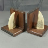 Whale Tooth Scrimshaw Bookends & Origin of Species - thumbnail 6 of 18