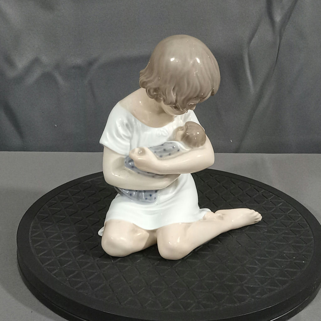 Royal Copenhagen Girl w/Doll Figurine - image 1 of 6