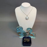 Sterling Greek Necklace & Brass Paperweights (6.5dwt) - thumbnail 1 of 8