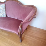 Antique Velvet Mauve Settee - thumbnail 2 of 12