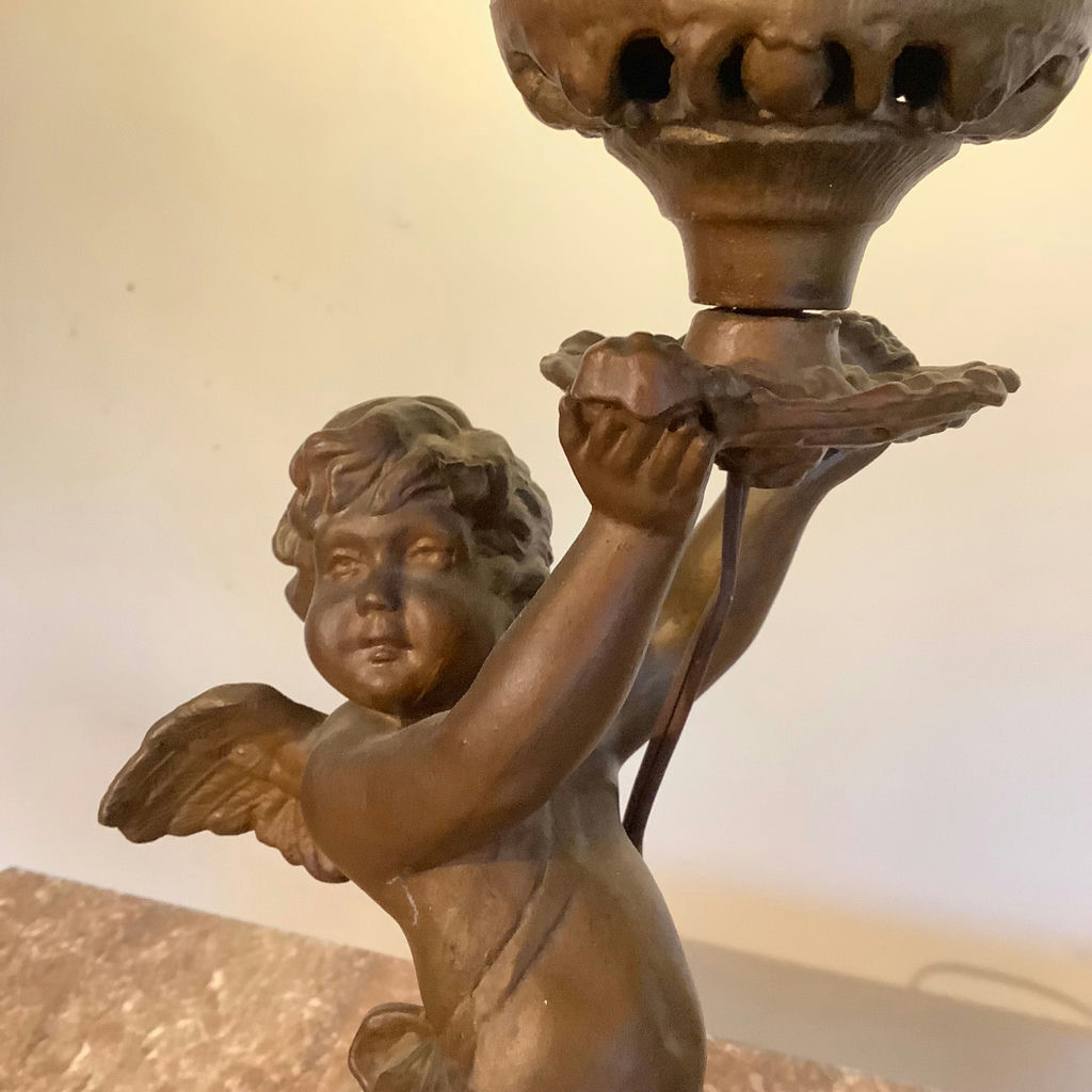 Antique Rococo Cherub Lamp - image 4 of 10