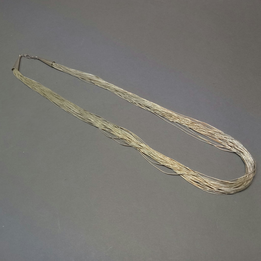 Liquid Silver Beaded Necklace (30+dwt) - image 7 of 8