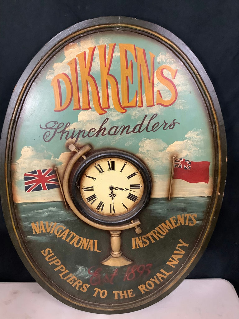 British Nautical "Dikkens" Clock Sign - image 1 of 5