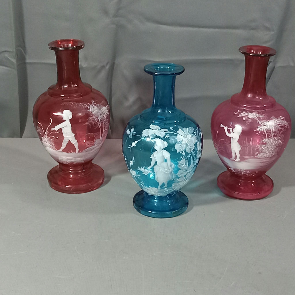 Victorian Mary Gregory Hand Blown Glass Vases - image 1 of 17