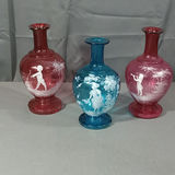 Victorian Mary Gregory Hand Blown Glass Vases - thumbnail 1 of 17