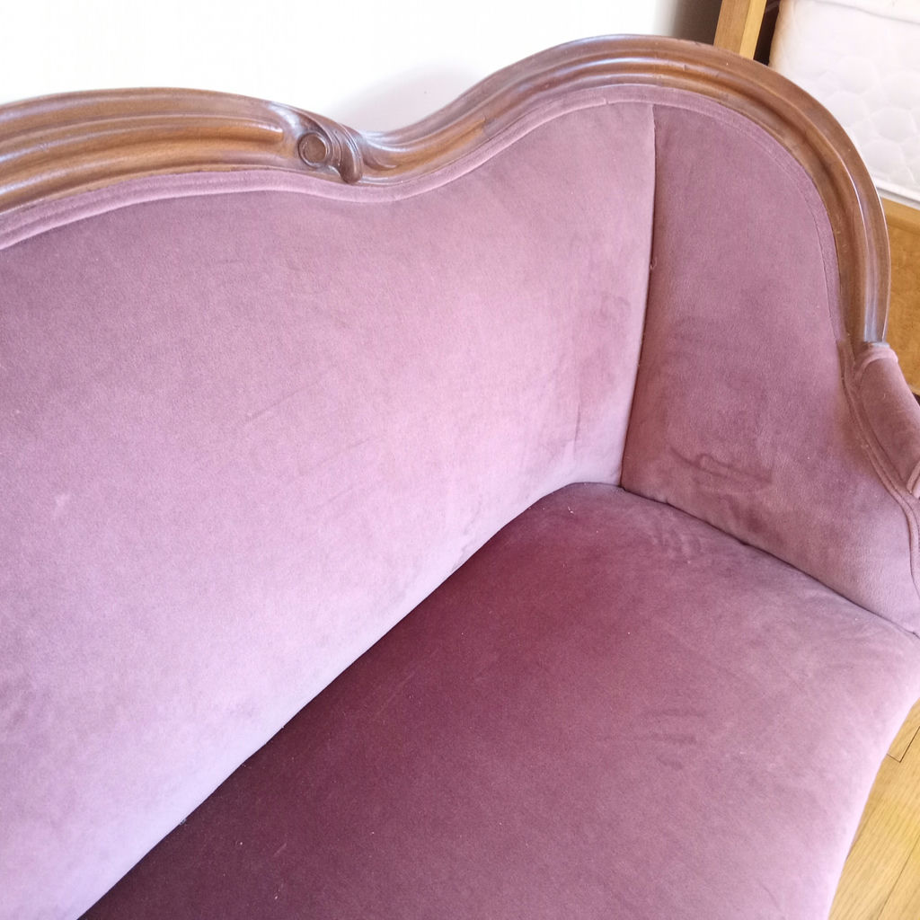 Antique Velvet Mauve Settee - image 8 of 12